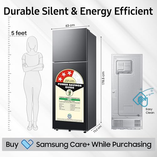 Image of Samsung 350 L, 3 Star, Convertible 5-in-1, Digital Inverter, Frost Free Double Door, WiFi Enabled Bespoke AI Refrigerator (RT38DG5A4DBXHL, Luxe Black)