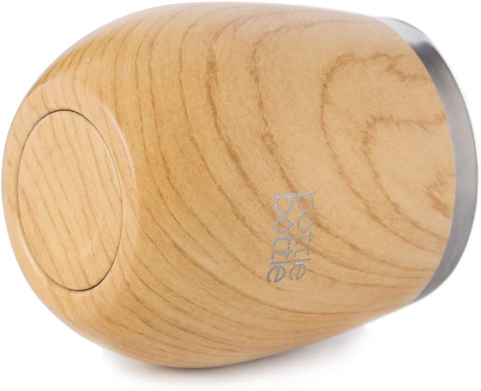 タンブラー ステンレス 250ml ふた付き 真空断熱 ストロー 保温 男女 コーヒー ワイン ビール オフィス 自宅 bottlebottle 木目