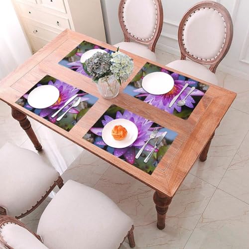 Sets de table antidérapants nénuphar violet pour protéger la cuisine