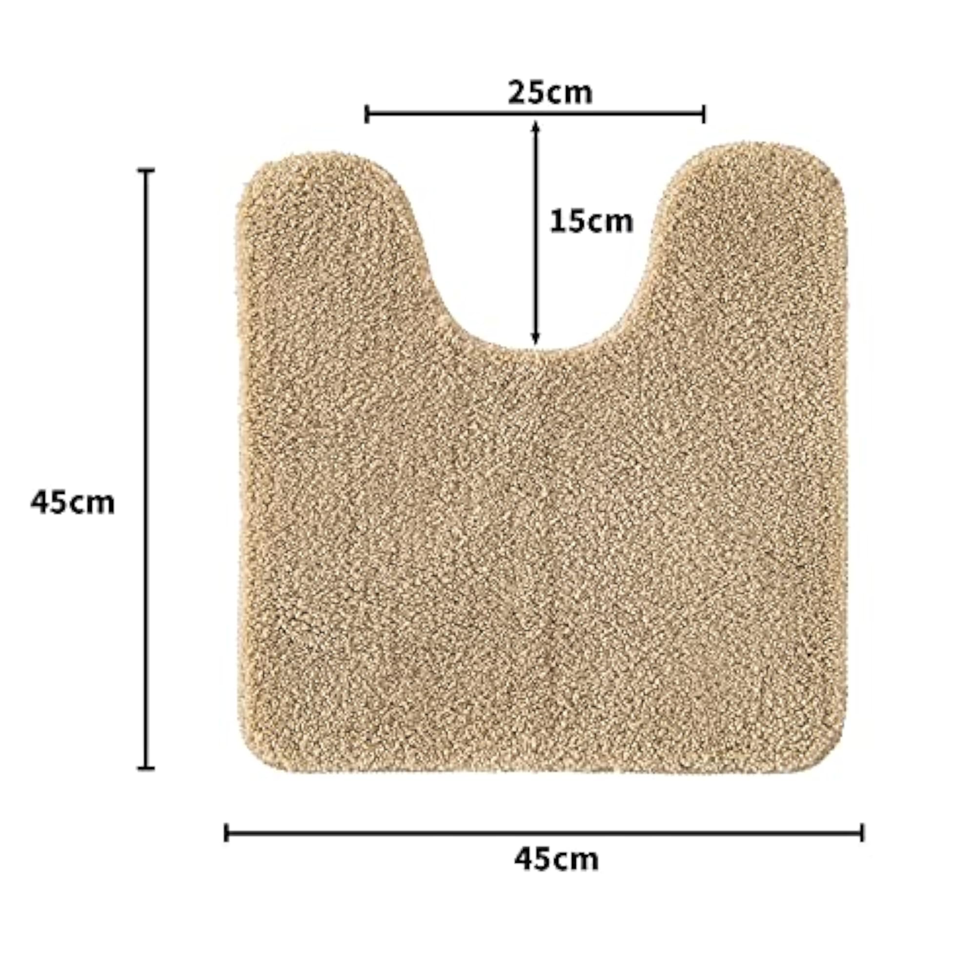 Absorbent WC Toilet Rug Non Slip U Shape Bath Mat