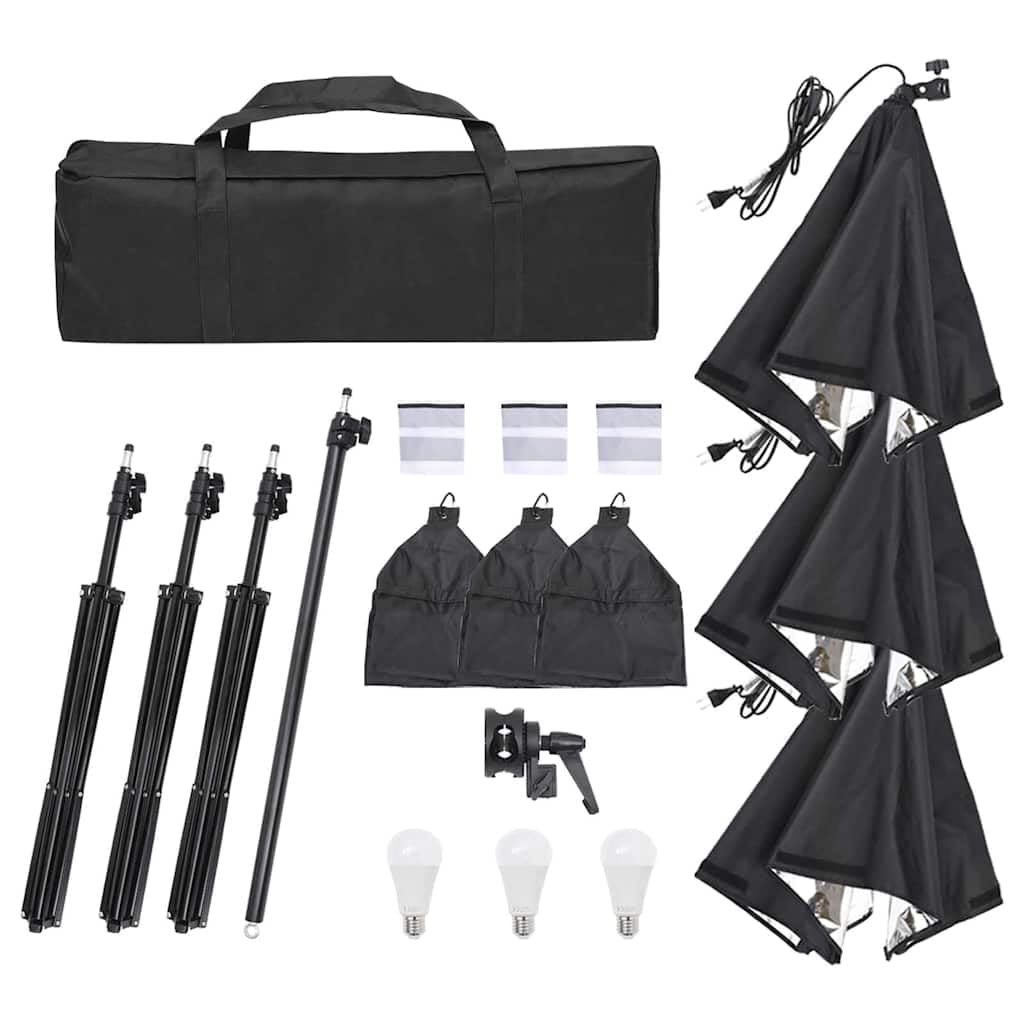 Zestaw oświetlenia studia fotograficznego z 3 softboxami LED, aluminiowe statywy 78-210 cm, światło ciągłe 5600 K, moc 100 W, torba do przenoszenia portretów, zdjęć produktów, wideo