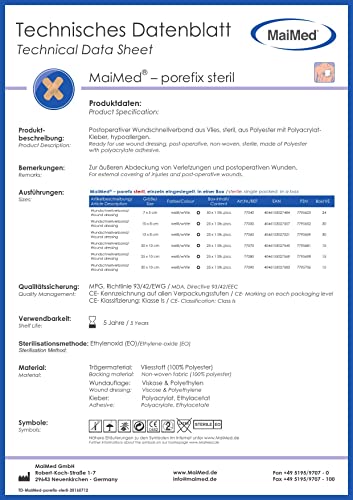 50 Stück Wundpflaster steril 7x5 - steriler Wundverband Pflaster sensitiv - Wundauflage nicht haftend 4x3 cm - Saugstark & Hautfreundlich - Akute Wundversorgung und postoperatives Pflaster