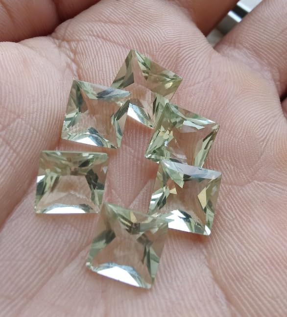 Améthyste verte carrée 9mm pour création de bijoux DIY
