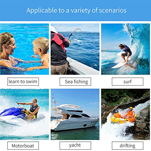 huayao Colete de natação para adulto, colete salva-vidas flutuante com barra luminosa de apito salva