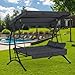 M MCombo3-SitzerHollywoodscha... mit Liegefunktion, mit Extradickem Sitzkissen &Sonnendach, Gartenschaukel bis 300kg Belastbar, 201x125x173 cm, Schaukelbank OutdoorWetterfest 4095 (grau)