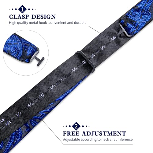 Image of DiBanGu Mens Silk Self Bow Tie Set 4PCS for Tuxedo Wedding,