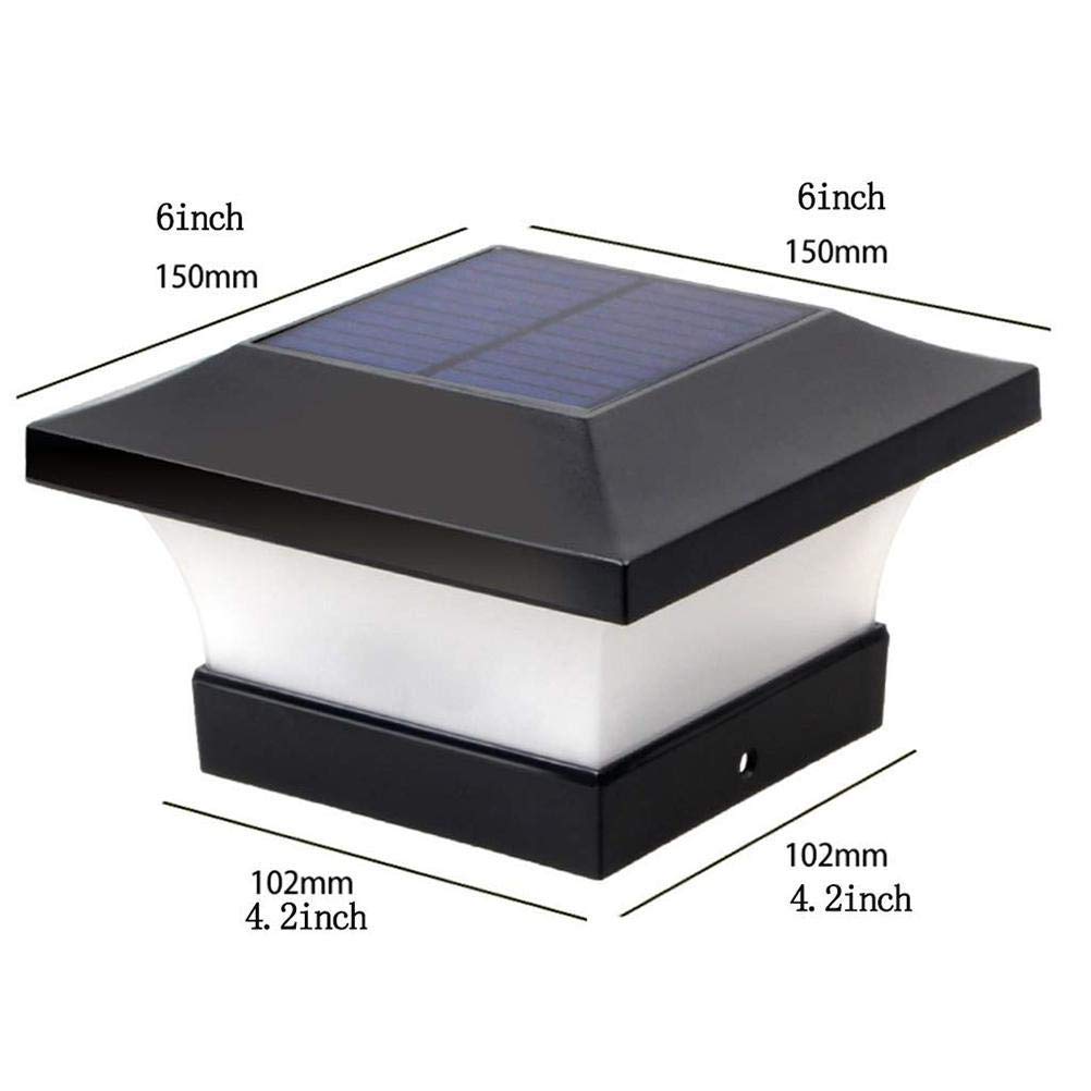 Gresonic Paallamp Op Zonne-energie – 6 Stuks – Warm Wit – 2 Kleurtemperaturen – IP65 Waterdicht – Past Op 4x4 Houten & Vinyl Palen – Incl. Adapters