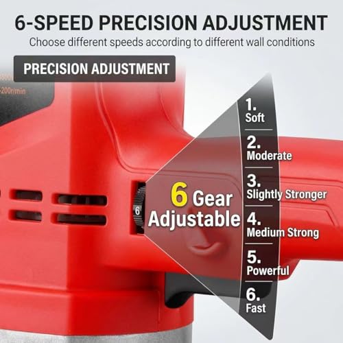 Image of Cordless Wall Smoothing Polishing Machine, 21V Electric Power Trowel for Concrete Plaster and Cement Mortar, 38cm Pad Putty Trowel, Pure Copper Motor 6 Speed Adjustment 40 to 300 rpm(10 cell battery)
