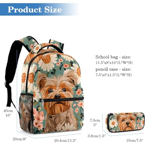 Sac à dos Yorkshire Terrier 2 pièces avec trousse pour collégiens - 2