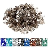 Mr. Fireglass 10 Pounds Fire Glass - 1/4 Inch High Luster Reflective Tempered Glass Rocks for Fireplace Fire Pit Table and Landscaping, Bronze