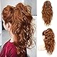 FLUFYMOOZ Ponytail Extension Pferdeschwanzverlängerung, 46 cm Klauenclip Pferdeschwanzverlängerung, gewellte lockige Klauenclip in Pferdeschwanz Haarverlängerungen (Kupferrot)