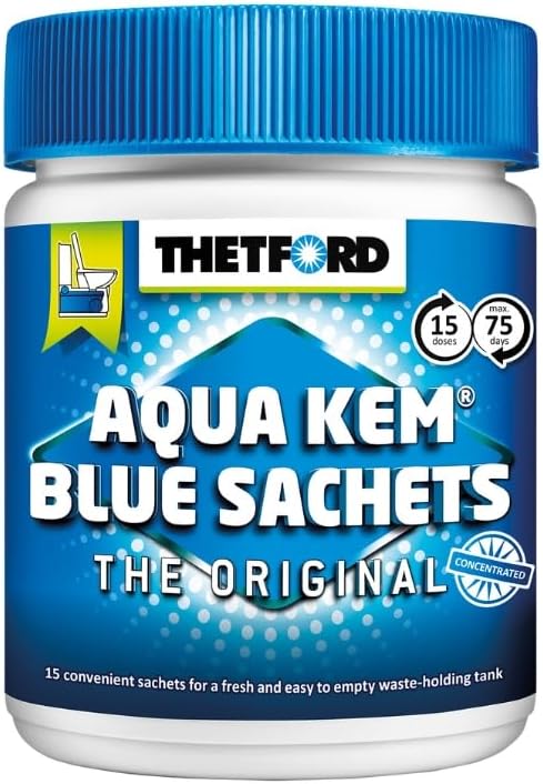 Thetford 301/203 Sanitary Fluid Aqua Kem Sachets, Blue, Pack of 15