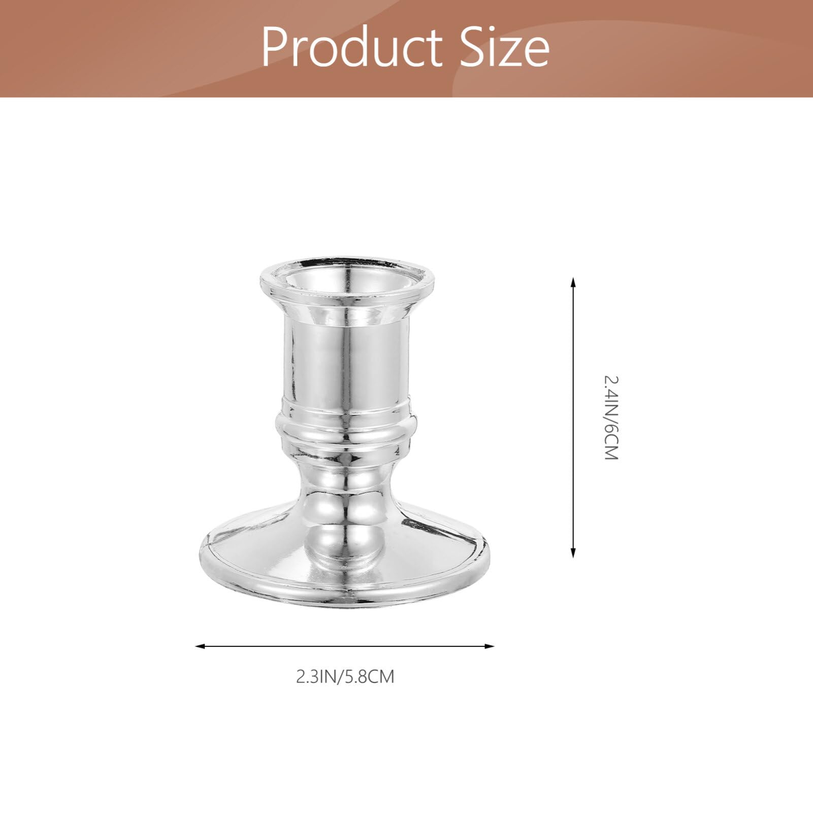 HOLIDYOYO 20pcs Candlestick Holder Plastic Taper Candle Holders Modern Pillar Candle Stand for Wedding Dinner Table Centerpiece Decorations Silver