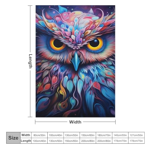 Flannel légère super douce imprimé hibou pour un plaid de canapé isolant