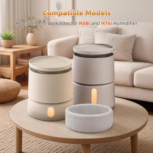 Image of 2 Pack Room Humidifier Wick Filter Replacement Compatible with Blueair Dreamwell H38i and H76i Humidifier, 1 Gallon /2 Gallon Option, with Extra 10 Aroma Pads