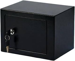P Prettyia 鍵付き小型金庫 セキュリティロックボックス 節約スチールチェスト 家庭用 紙幣 書類 パスポート 実用的