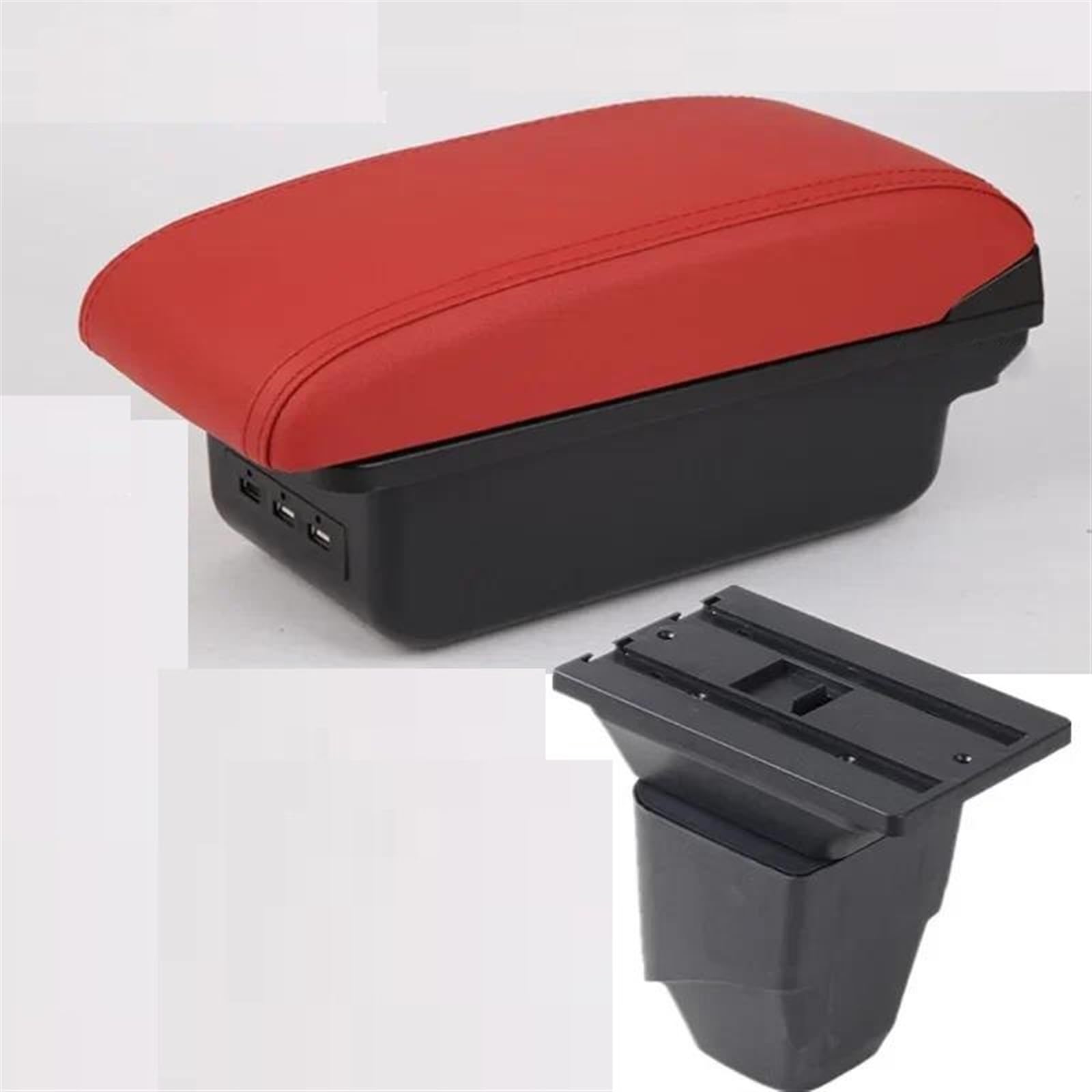 Noheeu B Red 3Usb Center Console Armrest Storage Box For 206 Car Interior Parts Modification Accessories