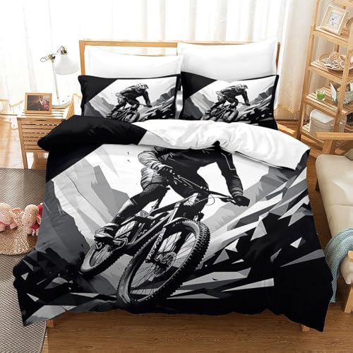 Housse de couette VTT microfibre 135x200 parure lit cycliste - 3