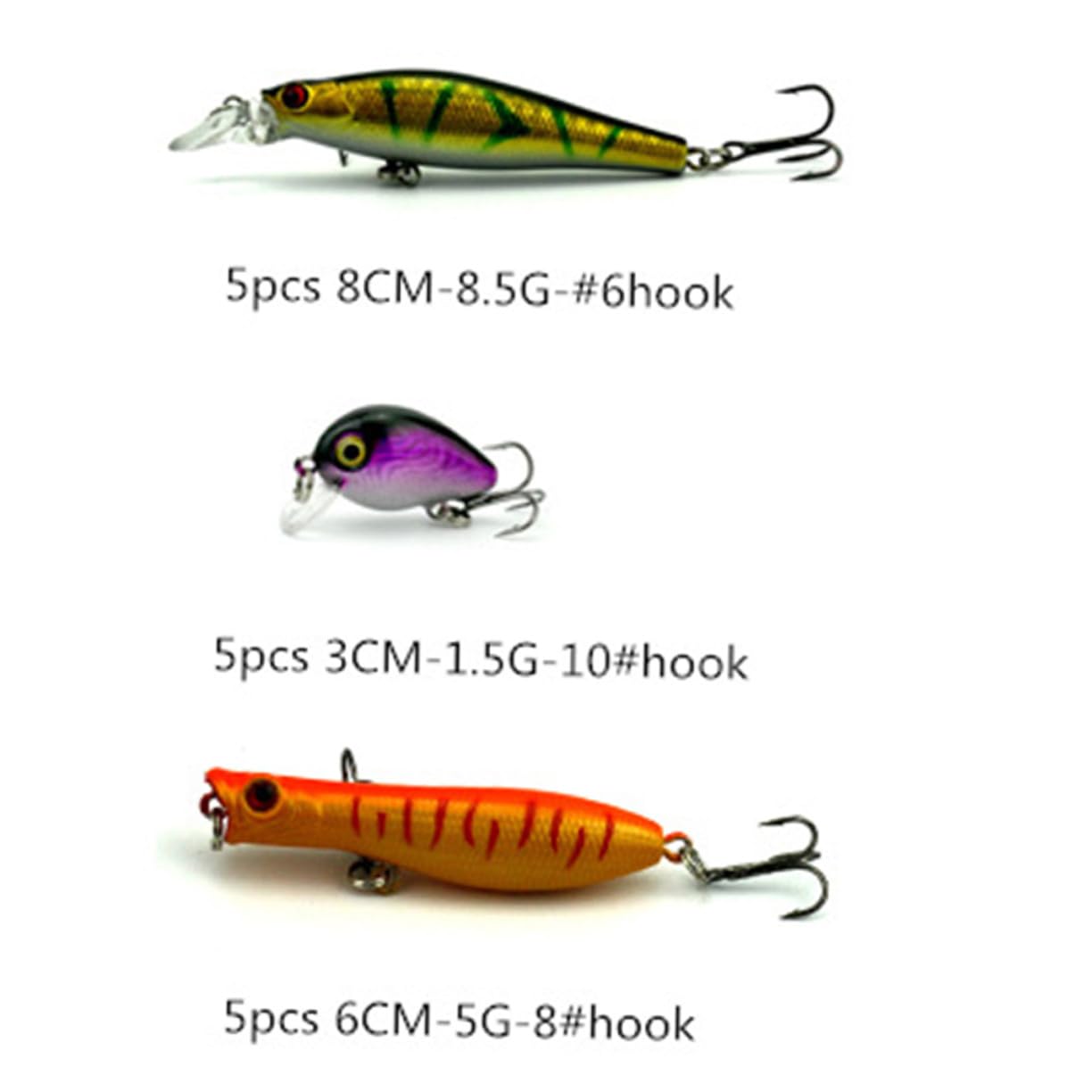 ibasenice Set de 30 Leurres de Pêche en Métal de Poisson, 6 Spécifications, Appâts Synthétiques Attractifs Pêche Sportive Eau Douce