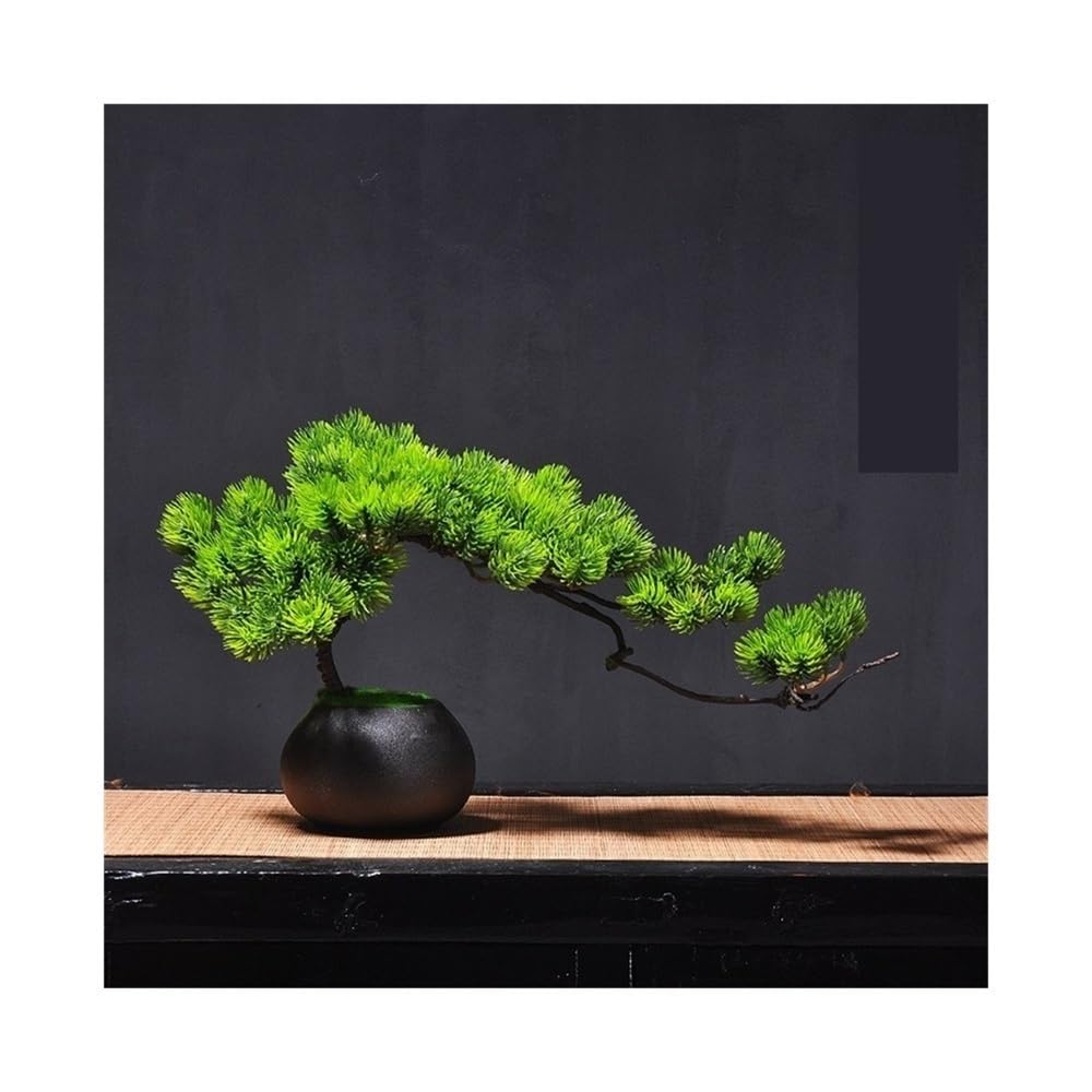 HCZKIUJY Bonsai Simulation Welcome Pine Beauty Pine and Bonsai Ornaments Home Living Room Potted Plants Plant (Green)