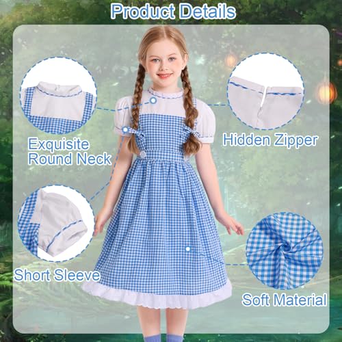 Vestido azul para niña disfraz de princesa miniatura 3