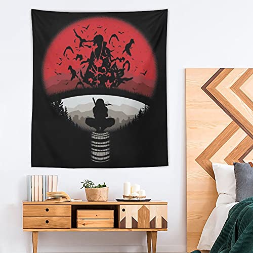 Naru-to Uchiha Wandtapijt Wanddecoratie, Hippie Wandtapijt Anime Wandtapijten Muur Art Esthetische Woondecoratie voor… - Afbeelding 5