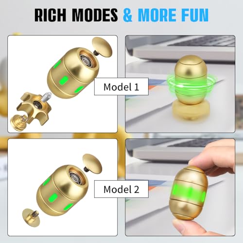 Image of Dilabnba Atomic Bomb Fidget Spinner Toy for Kid Adult, 2 in 1 Metal Fidget Spin Sensory Focus Gyro Toy, Dark Fingears Party Stuff EDC Office Desktop