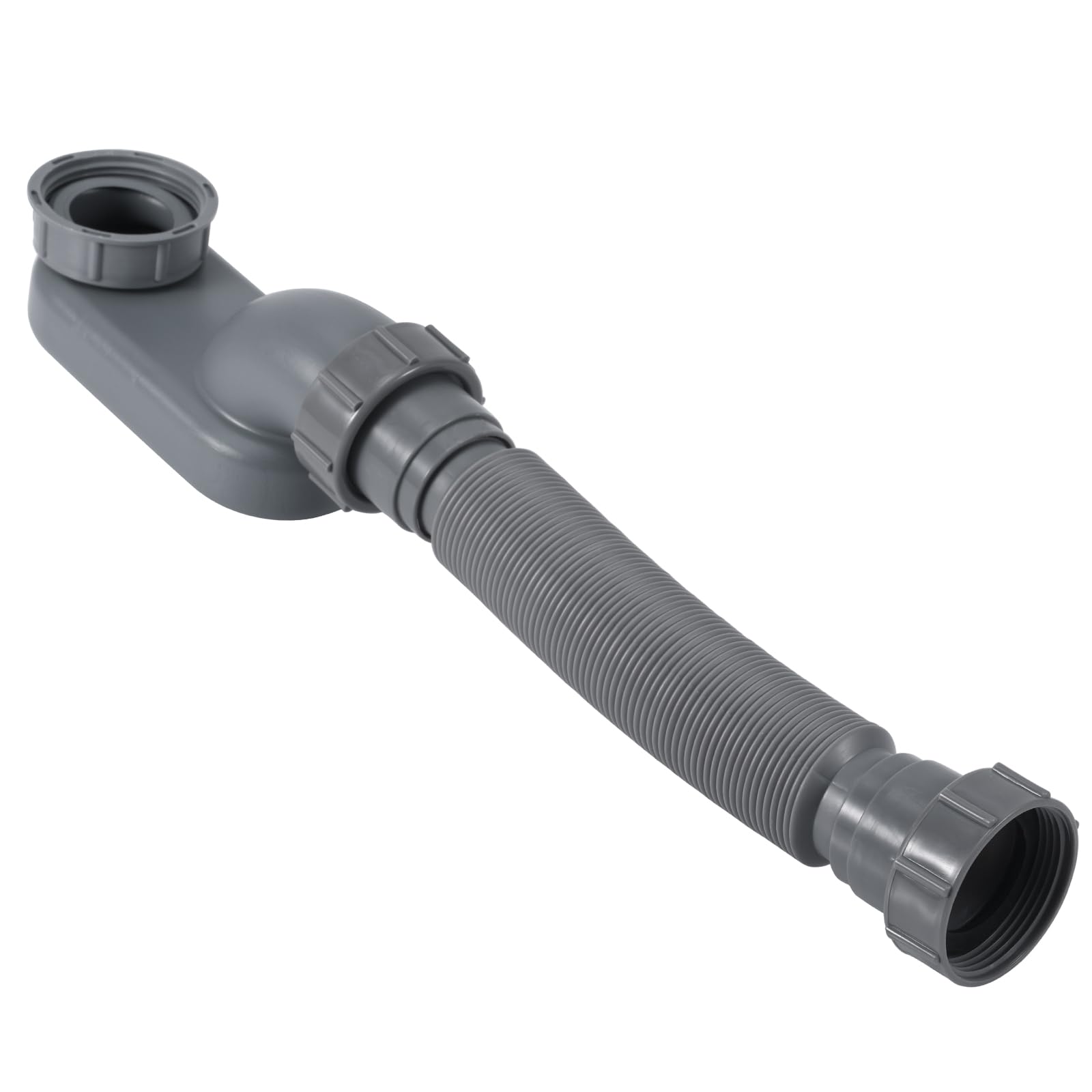 Flexible 1 1/2 P-Trap, Freestanding Tub Drain Flat Flexible P-Trap 1-1/2 Shower Drain Interface 1.7in for Bathtub Shower Bathroom