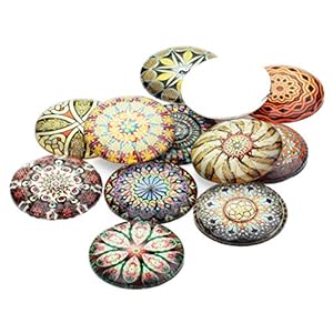 ULTNICE 20St 20Mm Cabochon Patch Tijd Gem Glas Patch Glas Patch Glas Tijd Delicate Diy Patches Gemengd