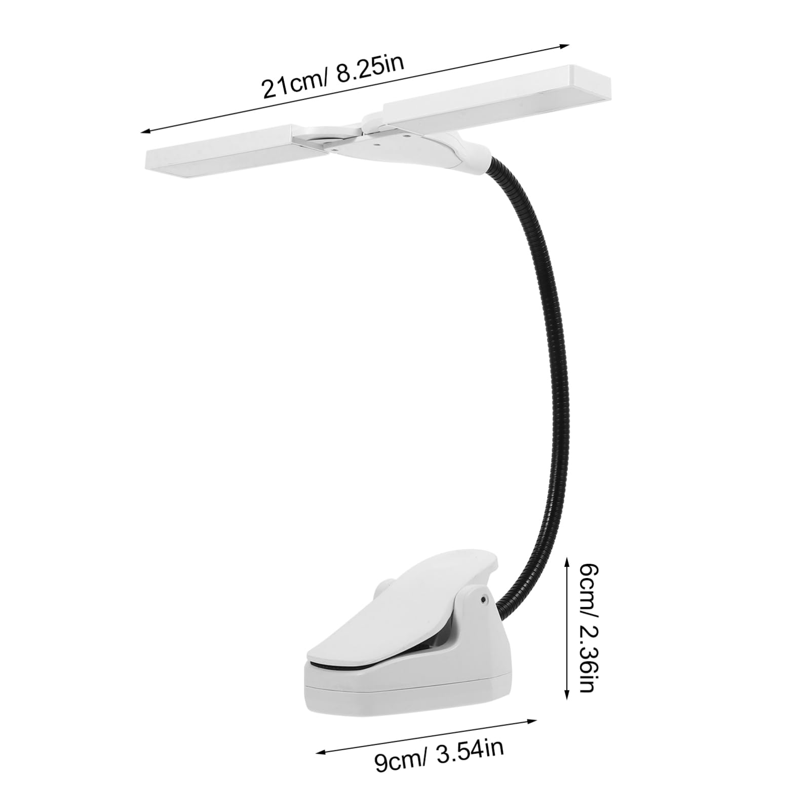 Holibanna Clip LED Piano Light Rechargeable Music Stand Lamp with Neck Eye Caring Brightness for Music Book Reading and Practical Use Design Random Color