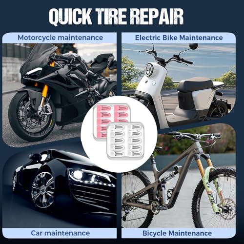 Image of PUSKIU Tire Repair Rubber Nail Kit with 2 Sizes, Screw in Tire Plugs Rubber Screws, Tire Repair Screws for Tubeless Tires, Fast Emergency Tire Repair for Car Motorcycle Bike Truck (20 Pcs)