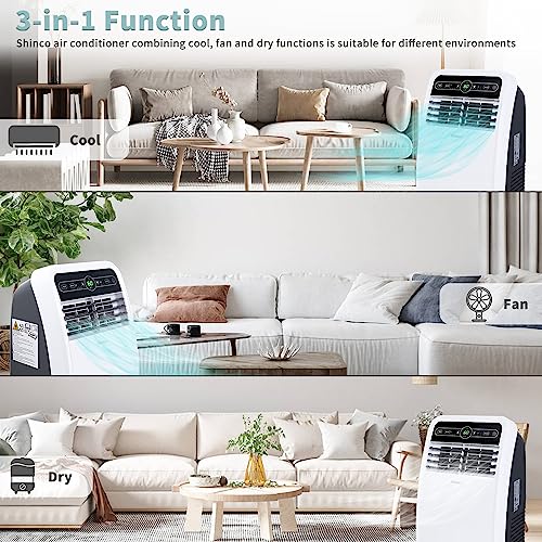 Image of Shinco 8,000 BTU Portable Air Conditioner, Portable AC Unit with Built-in Cool, Dehumidifier & Fan Modes for Room up to 200 sq.ft, Room Air Conditioner with Remote Control, Installation Kit
