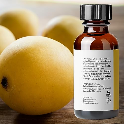 Pure Body Naturals Marula Facial Oil, 1 Fluid Ounce - Cold-Pressed, Refined Luxury Beauty Oil For Face And Hair - Vegan, Gluten-Free And 100% Natural #TOP6