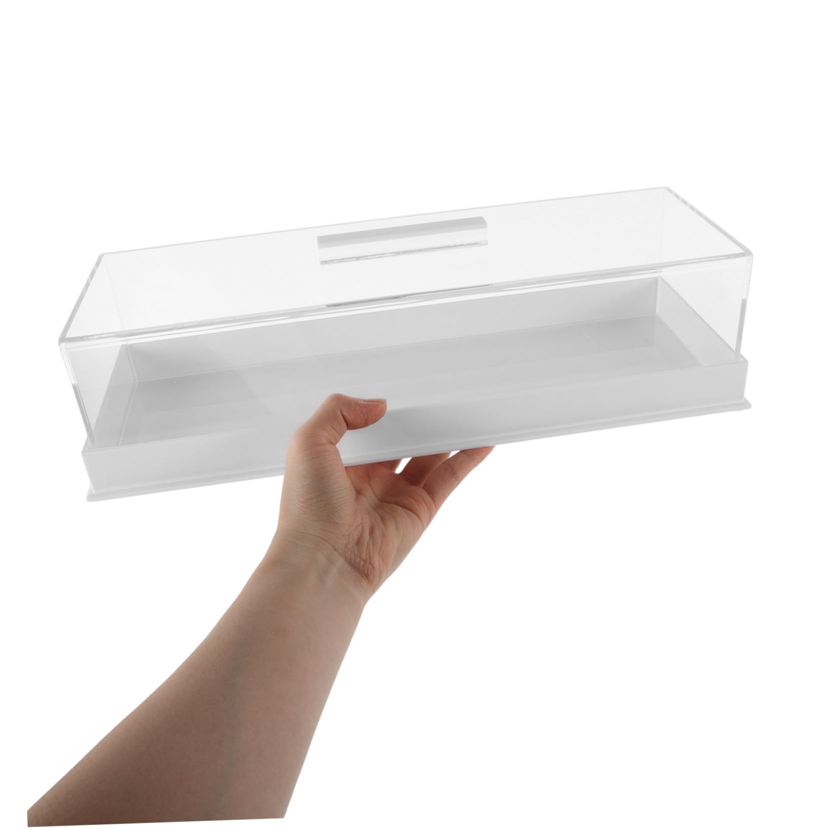 Garneck Caja de Presentación Rectangular con Bandeja para Pasteles Vitrina de Acrílico con Tapa para Cafeterías Fiestas y Uso Doméstico