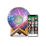 Swthlge Moon Quran Speaker,Starry Moon Quran Lamp Bluetooth Speaker Lamp Quran Cuba with APP Control Quran Recitation, Eid Mubarak hajj Gifts