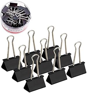 Coideal 24 Pack Medium Black Binder Paper Metal Clips for Office (32 mm)
