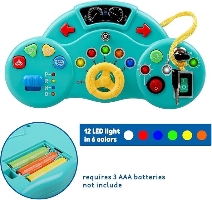 Image of Montessori Busy Board, Baby & Toddler Toys for 1-3 Years Old- Baby Sensory Board-Sensory Educational Toys for Toddler (Style 03 Blue)