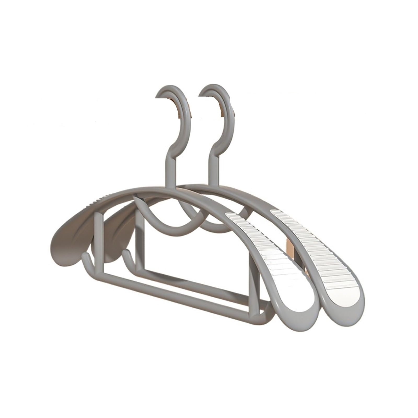 Household Non-slip Hanger, Thick And Wide Shoulder Plastic Drying Rack(10Pcs wide-Grey)