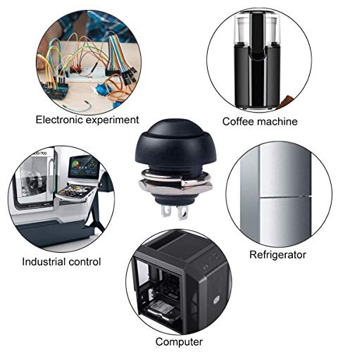 RUNCCI-YUN 20pcs nero Interruttore Pulsante，12mm