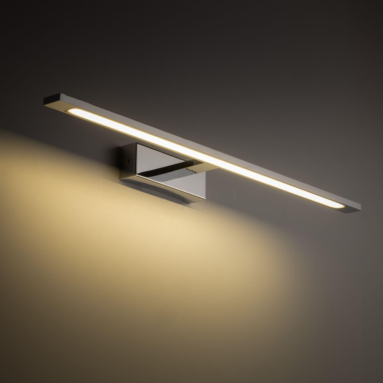 Lámpara LED para cuadros metal cromado 62 cm de largo luz blanca neutra 4000 K 2450 lm Lámpara moderna para cuadros salón espejo dormitorio