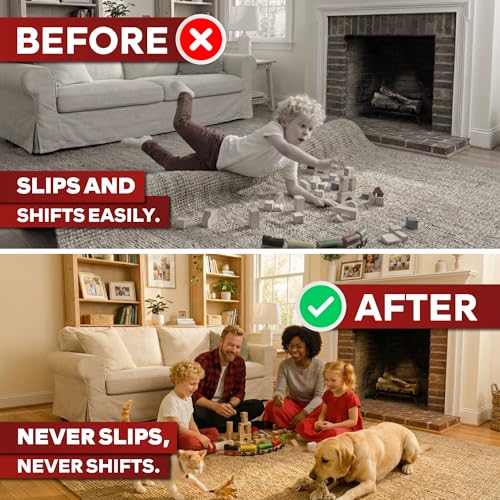 Image of XFasten Double Sided Carpet Tape for Area Rugs, 2 Inch x 30 Yards - Heavy Duty Anti Slip Rug Grip Tape, Works as Rug Grippers, Residue Free, Wood Safe, Easy Removal for Hardwood and Laminated Floors