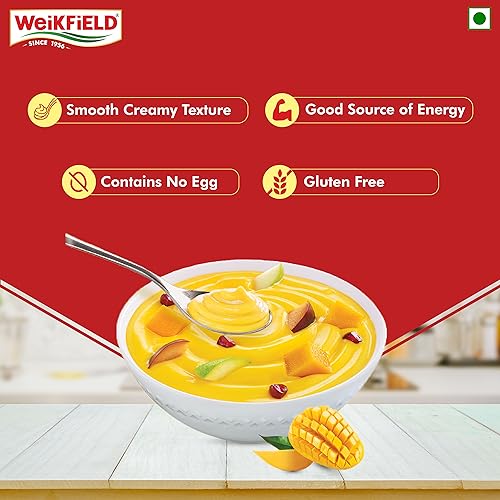 Image of Weikfield Custard Powder, Mango Flavour 75g (Pack of 4)