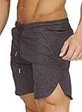 COOFANDY Men's Gym Workout Shorts Running Short Pants Fitted Training Weightlifting Bodybuilding Jogger with Pockets Dark Grey