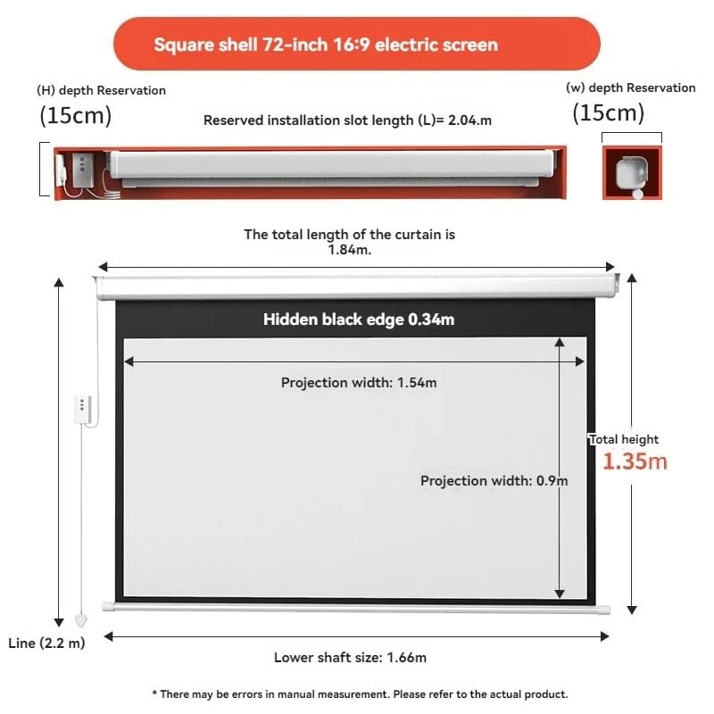 Pantalla de proyección eléctrica de techo con elevación automática miniatura 2