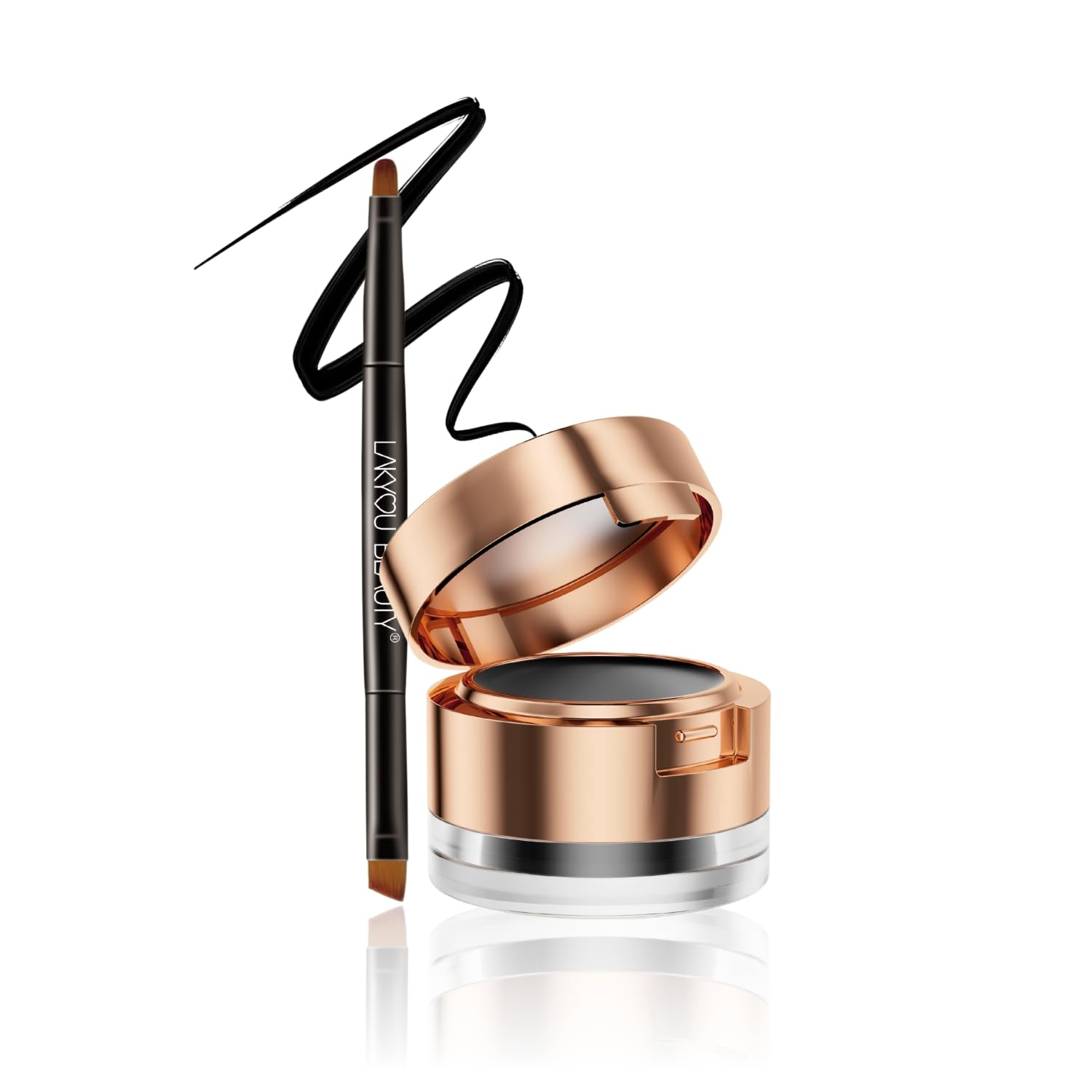 Lakyou Beauty Gel Kajal Eyeliner Cake | 24H Long Lasting | Waterproof | 2-in-1 Formula | Intense Color & Definition-image-8