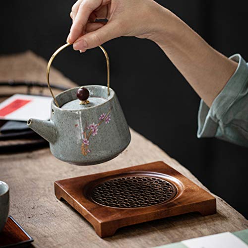 Hemoton Wooden Teapot Holder Cup Organizer Tea Table Coaster Kong Fu Tea Accessory Coffee #TOP5