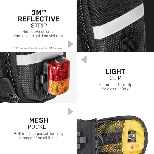 Image of Topeak Aero Wedge Pack, w / Fixer F11, Micro , Black, L x W x H 6.6 x 14 x 8.1 cm / 2.6 inch x 5.5 inch x 3.2 inch