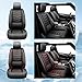 Conjie Fit Soul Car Seat Covers, for Kia Soul 2010-2024 2025-Full Set Premium Leather, Waterproof Stain-Resistant，Breathable， All-Weather Seat Cushion Protecto & Airbag Compatib， 5-Seats Black