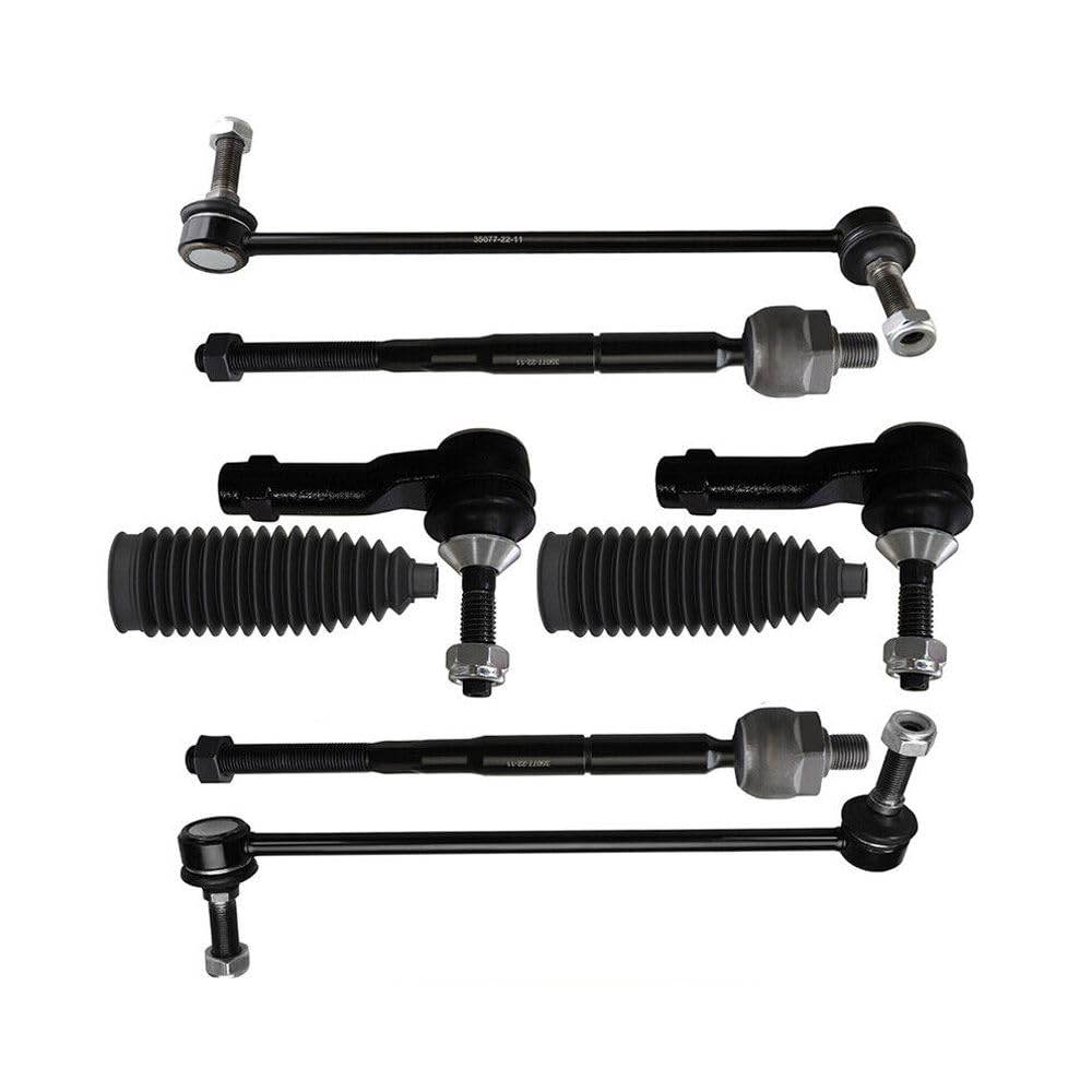 8pcs Front Tie Rod End Sway Bar and Pinion Bellow Adjustable for Ford for Explorer 3.5L 11-17 & 2.0L 12-15 & 2.3L 16-17 for Interceptor Utility 3.7L 13-15 & 3.5L 14-15 223-10301