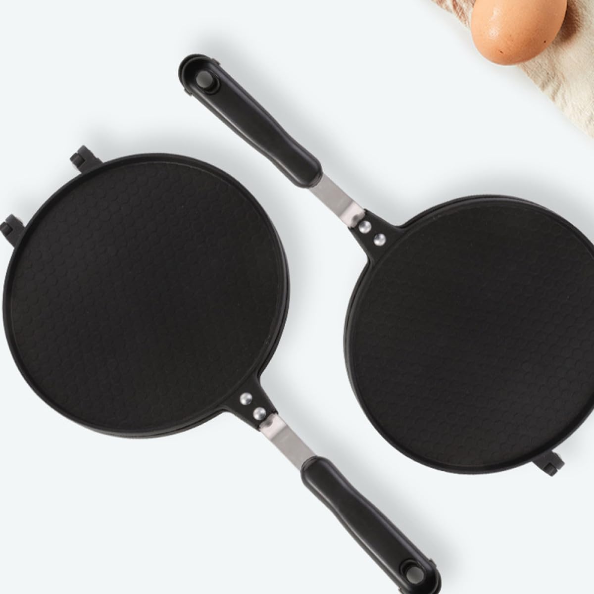 Housoutil Molde Portátil para Hacer Rollitos de Huevo y Conos de Gofre Pequeño, Sartén Antiadherente de Metal, Multifuncional para Cocina Doméstica y Horneado Creativo